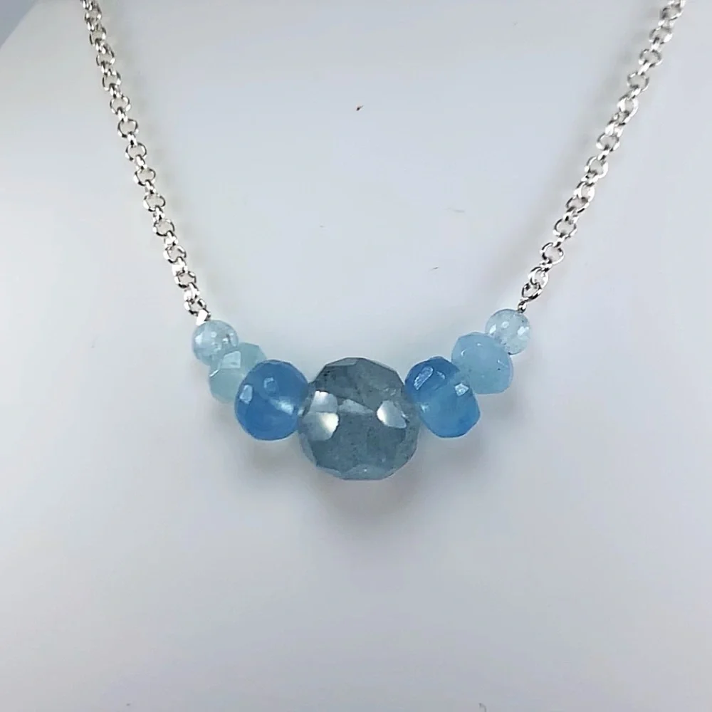 Genuine Aquamarine Necklace! March Birthstone! ❤️
